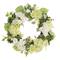 24" White Spring Hydrangea & Rose Wreath